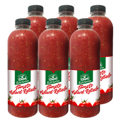 Botella de tomate rallado natural de la marca Choví vendido por Distribuciones Posada.